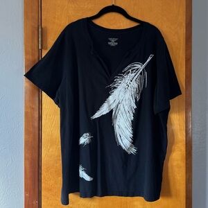 Lane Bryant Short Sleeve Black Top